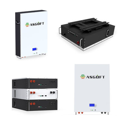 벽은 태양에너지 저장 시스템 라이프피 5 kw 10 kw 51.2v 48v 100ah 라이프포4 파워월 배터리를 탑재했습니다