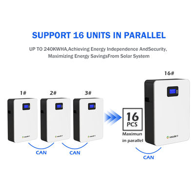 10 킬로와트시 20 킬로와트시 리튬 라이프포4 파워월 태양 전지 인버터 51.2V 48V 100Ah 200Ah