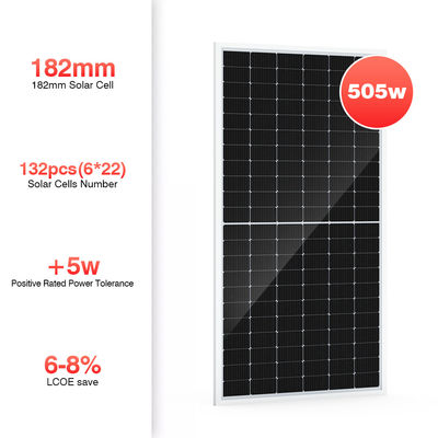 500W 182x182mm 태양광 발전 단일결정 PV 지판 전지 132 PC