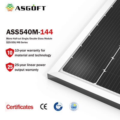 주택을 위한 투명한 450w 500w 540w 모노럴 두 면이 있는 태양 전지판 시스템