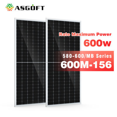ASGOFT 유리 태양 모노럴 단일결정 pv 전지 필름 패널 600w