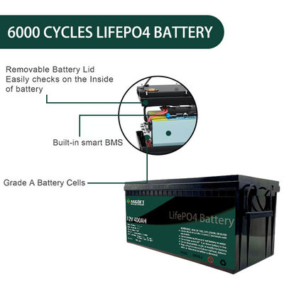 RV 골프 카트를 위한 ASGOFT 태양에너지 Lifepo4 12V 리튬 건전지 팩 400ah 팩