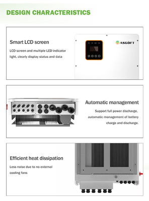 그리드 인버터 5 킬로볼트 암페어 10 kw 20 kw 30 kw 50 kw 80 kw 100 kw 위의 상업적인 혼성물