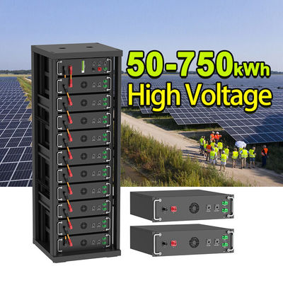 고전압 15kwh-750kwh 리?? 철 배터리 팩 Lifepo4 51.2v 100Ah 랙 탑재 배터리 리?? 이온 배터리