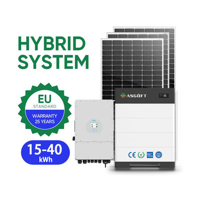 집용 에너지 저장 15kwh - 40kwh 라크 태양 전지 패널 하이브리드 역 태양 시스템