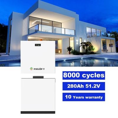 51.2V 280Ah 15kWh LiFePO4 리?? 배터리 스택 가능한 BMS 10kWh 20kWh PV 저장